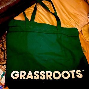 Grassroots, tote bag, canvas, green, Hunter green